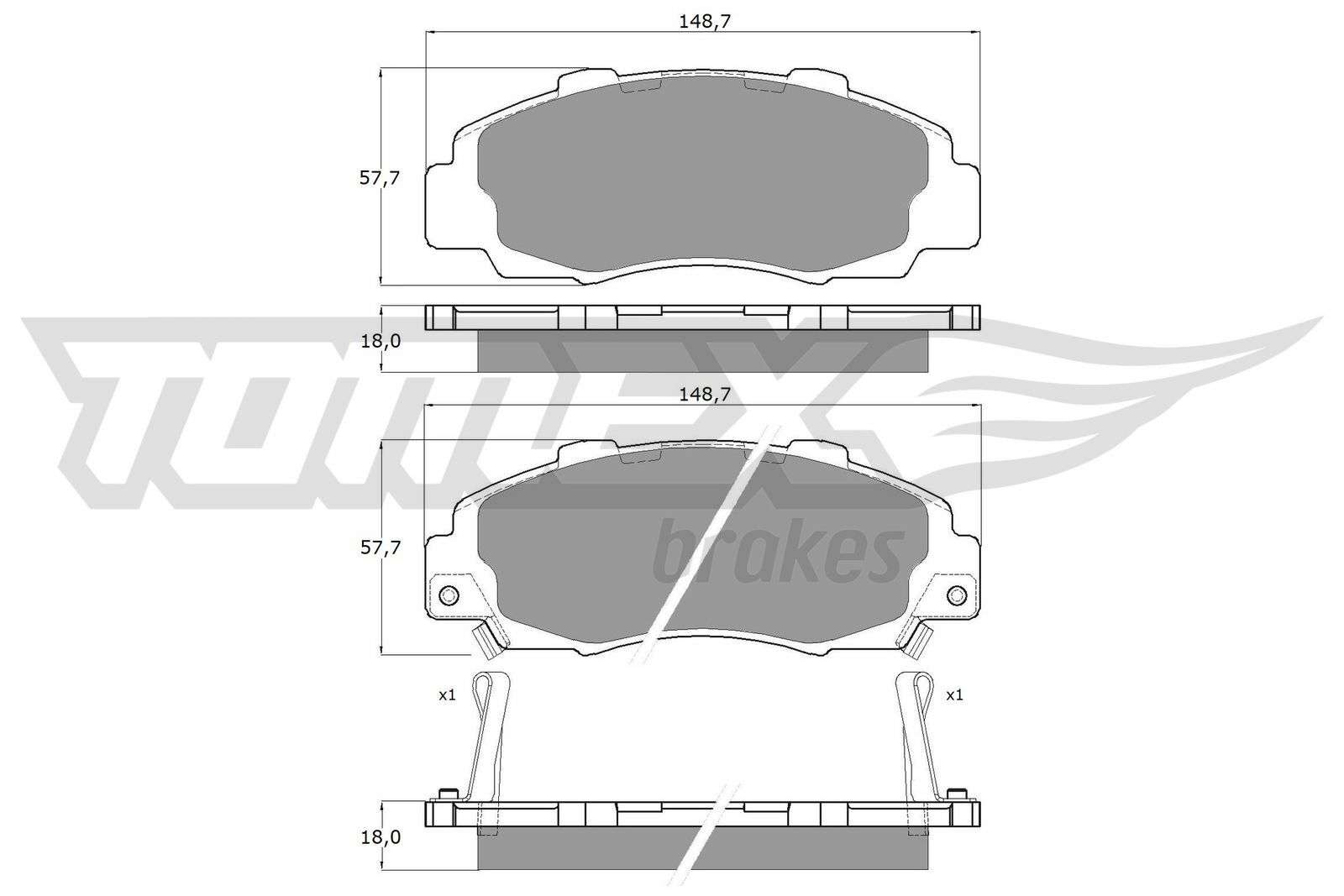 Sada brzdových platničiek kotúčovej brzdy TOMEX Brakes